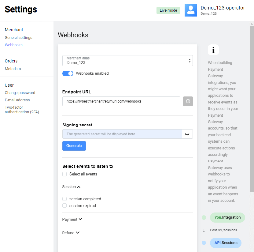 Configure webhooks