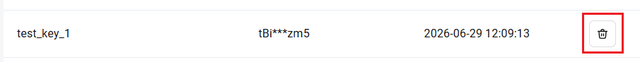 Delete API key